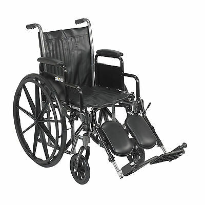 DM SSP218DDA-EL EA/1 WHEELCHAIR SILVER SPORT 2 18" SILVER VEIN STEEL FRAME W/ DETACHABLE DESK ARM & ELEVATING LEGRESTS 8" CASTERS 300LBS