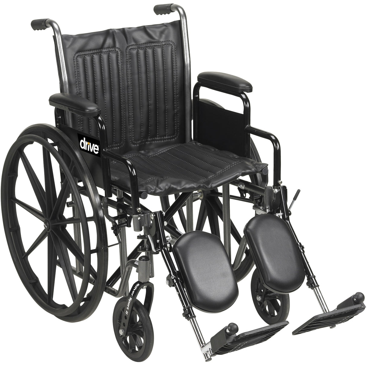 DM SSP220DDA-EL EA/1 SILVER SPORT 2 WHEELCHAIR, W/ DETACHABLE DESK ARM, SWING AWAY ELEVATING LEG RESTS.
