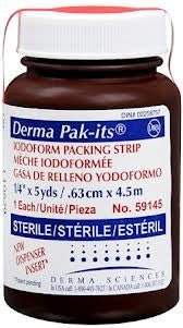 DUP 59145 EA/1 PAK-ITS IODOFORM PACKING GAUZE, SIZE 1/4IN X 5Y