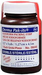 DUP 59245 EA/1 PAK-ITS IODOFORM PACKING GAUZE, SIZE 1/2IN X 5Y