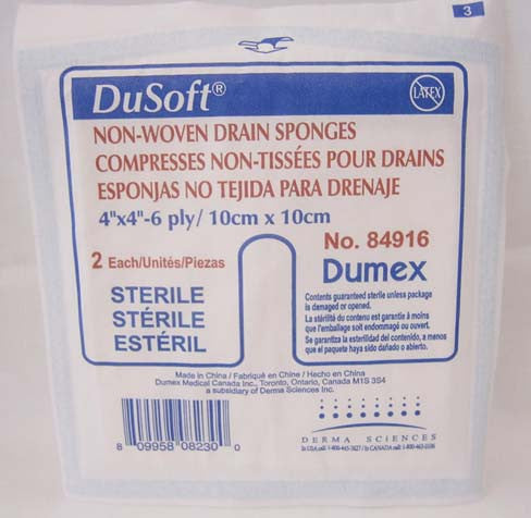 DUP 84918 NON WOVEN DRAIN SPONGE 2X2 STERILE 6 PLY.35/BOX