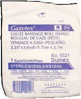 DUP 9321 CS/100 PK GAZETEX BANDAGE ROLL 2.5IN x 3YDS, 6PLY, STERILE