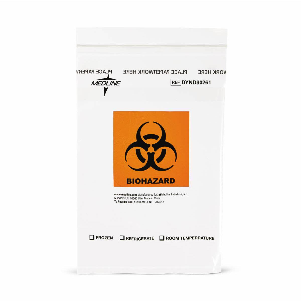 DYND 30261 CS/1000 ZIP-STYLE BIOHAZARD SPICIMEN BAGS