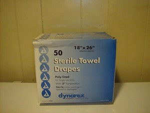 DYN 4409 BX/50 DYNAREX Disposable Towel Drape - Sterile.