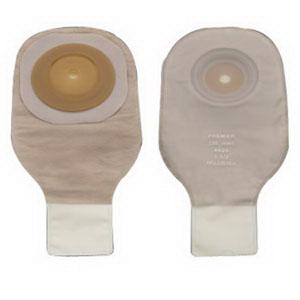 HOL 8624 BX/5 PREMIER ONE-PIECE CONVEX SKIN BARRIER 12" DRAINABLE POUCH CLAMP CLOSURE TRANSPARENT,CUT-TO-FIT 1"