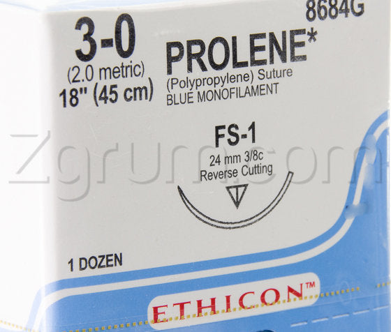 JNJ 8684G BX/12 SUTURE PROLENE SZ 3-0