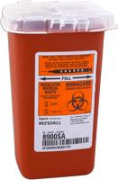 KND 8900SA EA/1 SHARPSAFETY AUTODROP PHILEBOTOMY CONTAINER - 1 QT - RED (NON RETURNABLE)