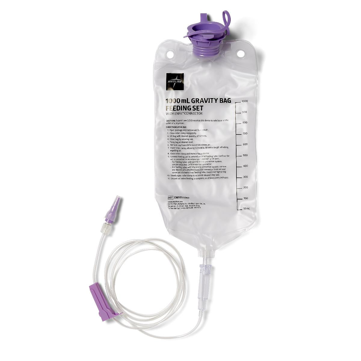 MDL ENFIT70503 CS/30 MEDLINE ENTRA FLOW GRAVITY FEEDING SET, 1000ML