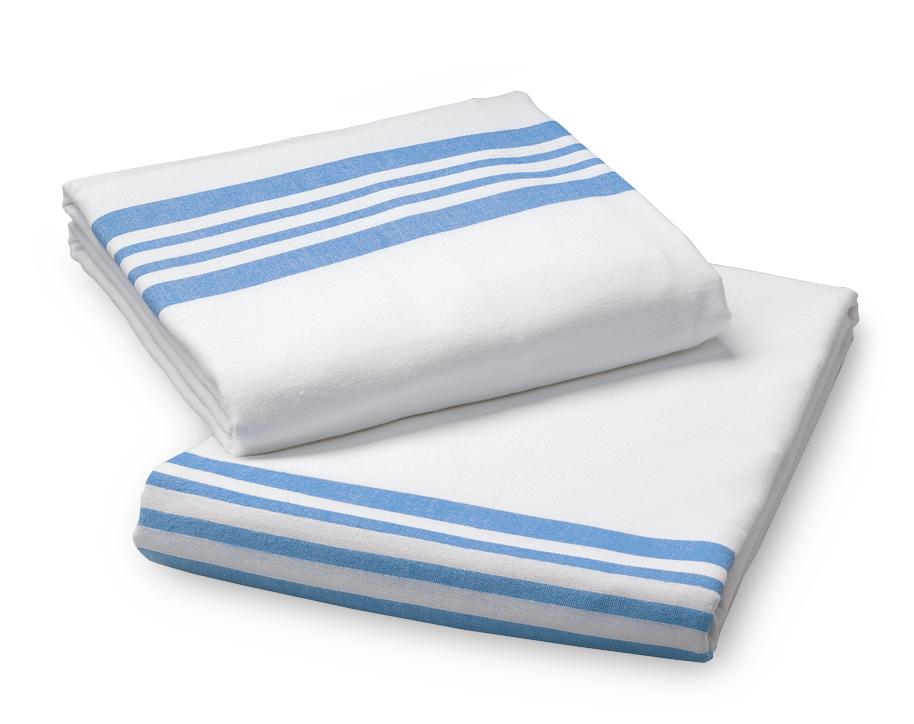 MDL MDTFB4B20BL CS24 BLANKET SPREAD FLANNEL,BLUE STRIPPED,2LBS,55%COTTON/45%POLYESTER (HOSPITAL)