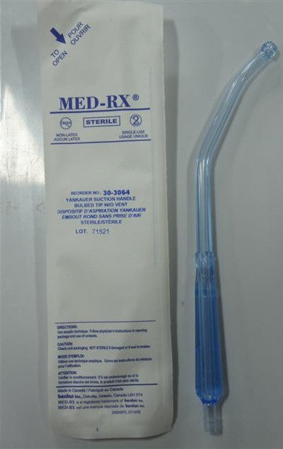 MEDRX 30-3064 CS/50 SUCTION YANKAUER INSTRUMENT W/O VENT