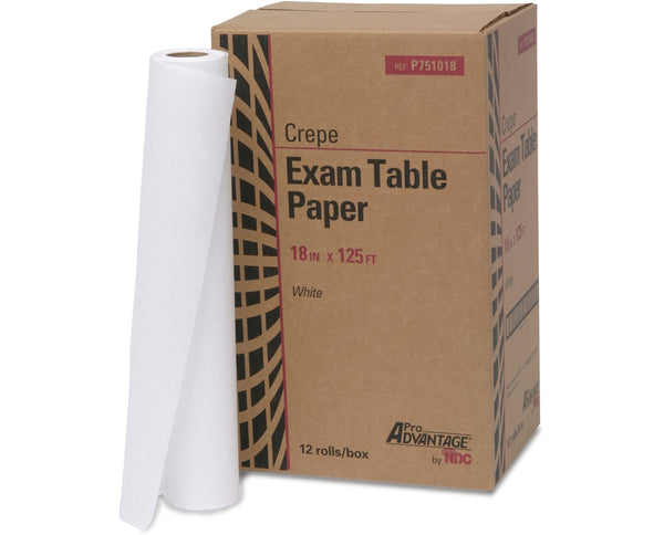 MED P750018 Smooth Exam table paper 18" x 225", white 12/cs