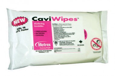 MET 11-1224 PK/45 CAVIWIPES DISINFECTING TOWELLETE FLAT PACK, 7IN X 9IN