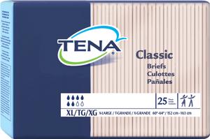 SCA 67750 CS/4PKG (25/PKG) TENA CLASSIC BRIEF, X-LARGE SIZE, 60IN-64IN