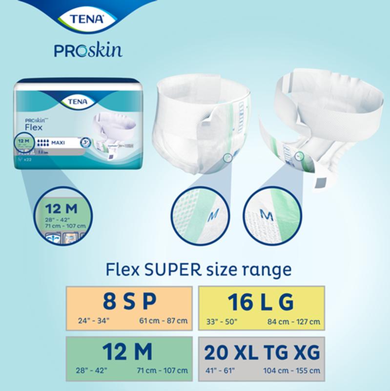 SCA 67804 TENA® ProSkin™ Flex Super Brief, Maximum Absorbency, Size 8/Small