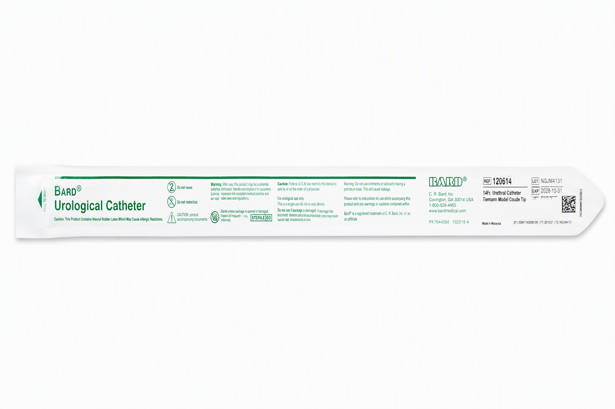 BX/12  CATH TIEMANN COUDE TIP  14FR 2-EYE 16IN
