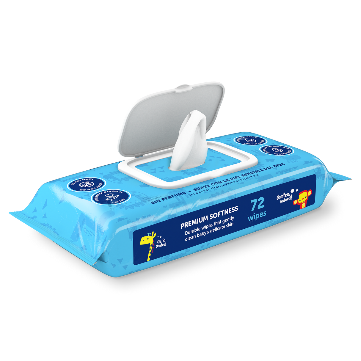 Comfees - Unscented Baby Wipes - Case of 12 Packs