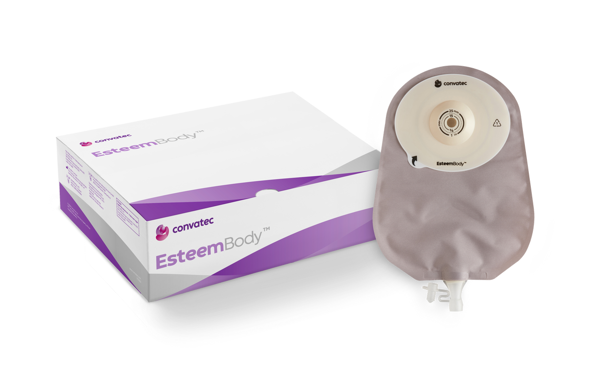 BX/10 Esteem Body Urostomy Pouch Transparent Durahesive CTF-10-25mm 3.5mm-CD 30mm-TL