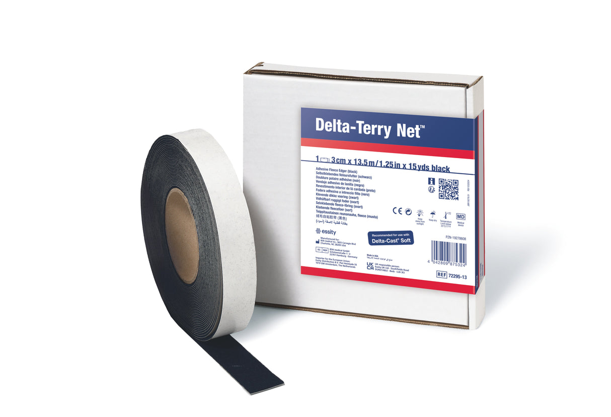 BX/1 DELTA TERRY-NET ADHESIVE FLEECE EDGER 3.5CM X 13.7M, BLUE