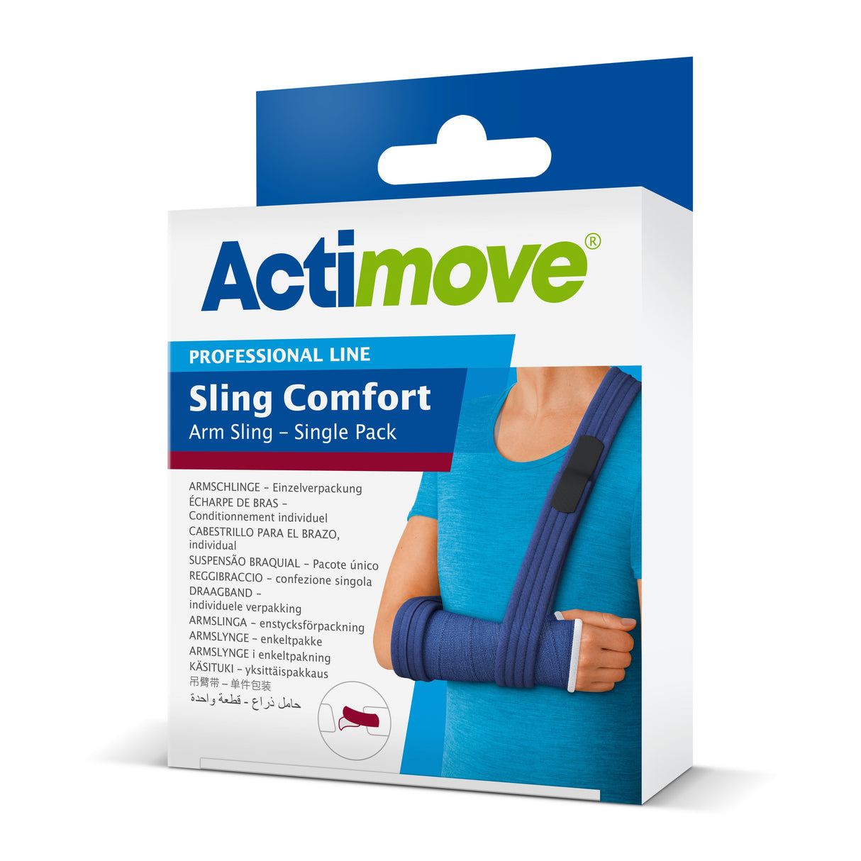 BX/1 ACTIMOVE SLING SINGLE PACK W/ 2 Y-TAB HOOK FASTENERS 5.5CM x 1.9M BLUE STRETCH-RESISTANT FOAM CUSTOM FIT LATEX-FREE