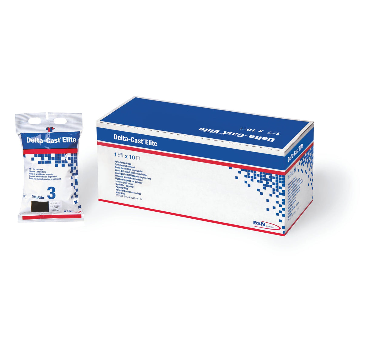 BX/10 DELTA-CAST ELITE POLYESTER CAST TAPE 10CM X 3.6M, LIGHT BLUE