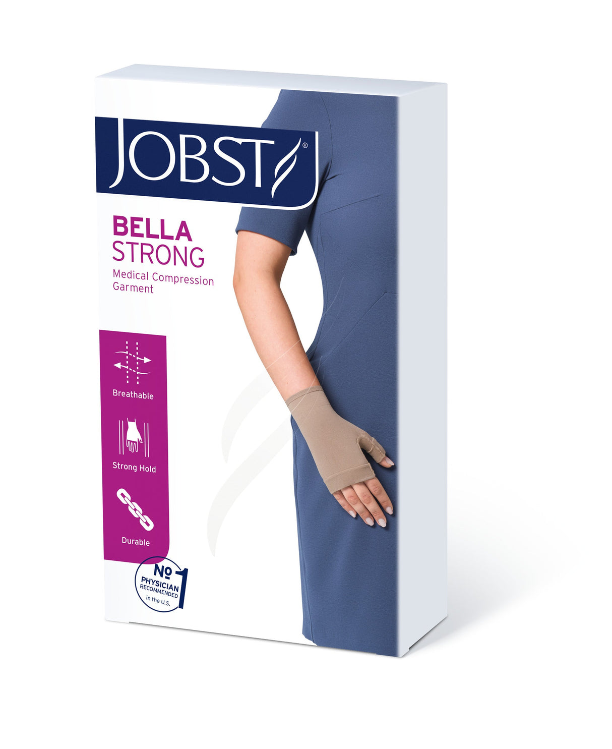 EA/1 JOBST BELLA STRONG READY-TO-WEAR GAUNTLET, 20-30MMHG, 2 REGULAR, NATURAL