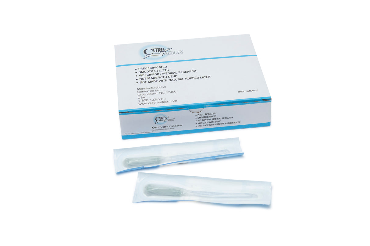 Cure Ultra™ Intermittent Pre-lubricated Urinary Catheter for Females - Box of 30