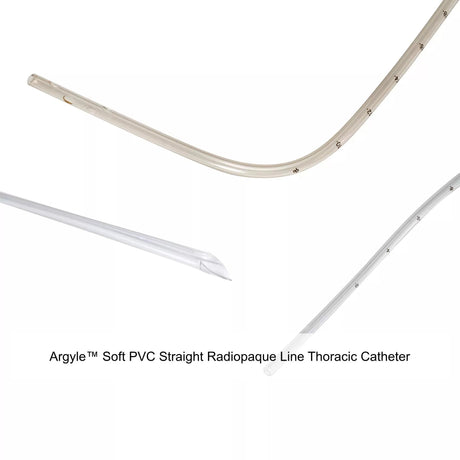 CS/10 ARGYLE THORACIC CATHETER 16FR 20" STRAIGHT CLEAR PVC STERILE 4-EYES SMOOTH & OPEN DISTAL TIP BEVELED CONNECTOR DEPTH MARKS AT 2cm