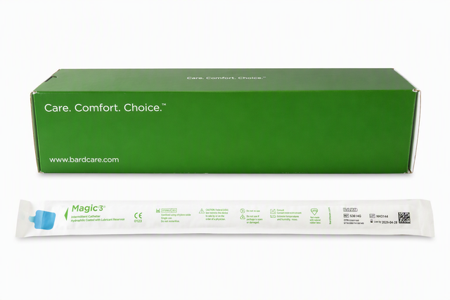 MAGIC³® Intermittent Catheters with Sure-Grip™ Insertion Sleeve - Male - Straight / 10 FR