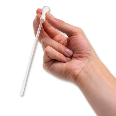 Cure Aqua female catheter with no-touch handling sleeve