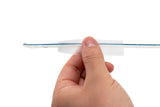 Cure Aqua male coudé catheter no-touch sleeve and blue orientation stripe