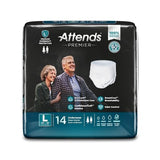 Attends Premier Underwear, Large - 4 Bags of 14