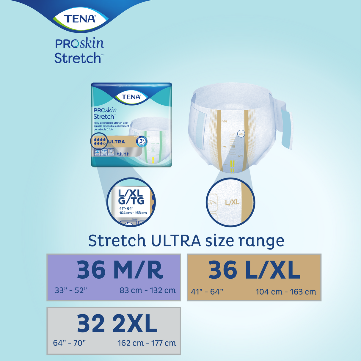 TENA® ProSkin™ Stretch Ultra Incontinence Briefs, Ultra Absorbency