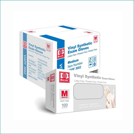 INTCO clear vinyl synthetic examination gloves