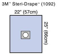 3M 1092 BX/25  DRAPE SURGICAL UTILITY ADH WINDOW w/APERTURE 22 x 25in