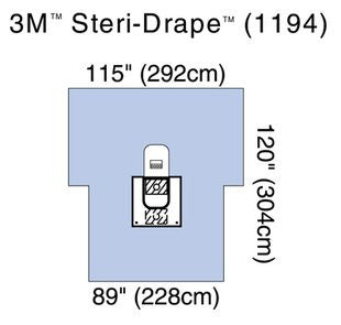 3M 1194 BX/5  DRAPE ARTHROSCOPY KNEE 88 X 125iN FLUID COLLECTION POUCH DRAIN PORT x2 (NON-RETURNABLE)