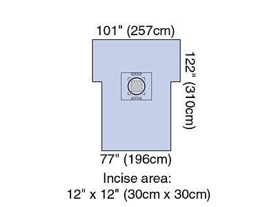 3M 7965 BX/5  DRAPE SURGICAL CESAREAN SECTION POUCH w/FOAM RING ARMBOARD COVERS TUBE HOLDER A 76 X 121IN