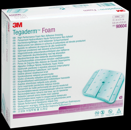 3M 90604 BX/10  TEGADERM FOAM DRESSING NONADHESIVE 3.5IN X 3.5IN