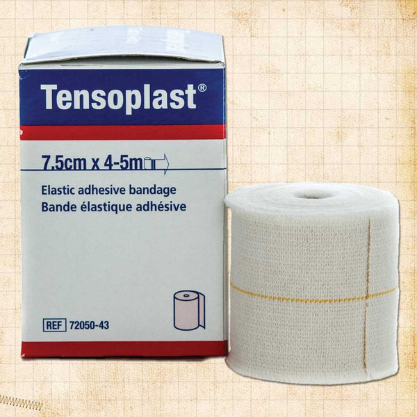 EA/1 TENSOPLAST ROBUST ELASTIC ADHESIVE CREAM BANDAGE 7.5CM X 4-5M (STRETCHED)