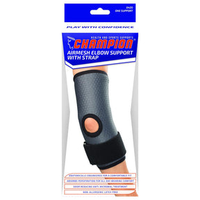 AIR 0420-S ELBOW SLEEVE W/ STRAP CHARCOAL SM