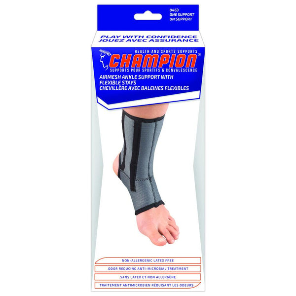 AIR 0463-M ANKLE BRACE W/SPIRAL STAYS CHARCOAL ME