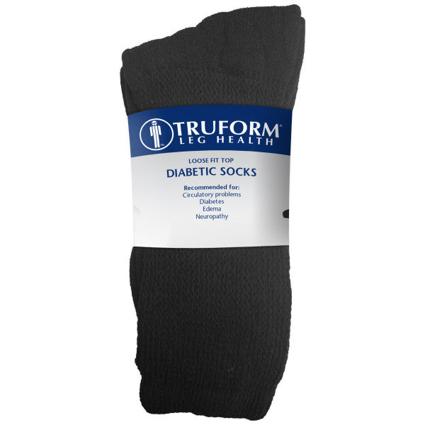 AIR 1918BL-M TRUFORM DIABETIC SOCK CREW LENGTH BLACK M