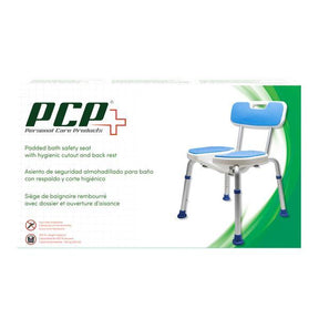 AIR 7105 ADJUSTABLE PADDED BATH SAFETY SEAT W/BACK REST/HYGIENIC CUTOUT