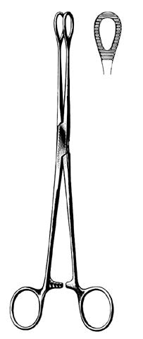 AMG 572-220 EA/1 FOERSTER SPONGE FORCEPS, 7", STRAIGHT, SERRATED.