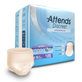 ATT ADUF40 43548 - Attends Discreet Underwear, Female, XL  - 4 bags of 16
