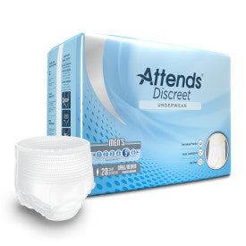 ATT ADUM15 43550 - Attends Discreet Underwear, Male, S/M  - 4 bags of 20