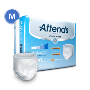 ATT APP0720 25031 - Attends Advanced Underwear, MEDIUM - Waist Size 34" - 44" - 4 bags of 20