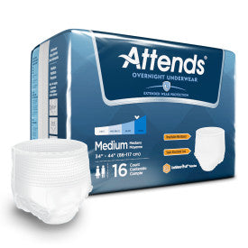 ATT APPNT20 36594 - Attends Discreet Underwear Overnight, MEDIUM - Waist Size 28"- 40" - 4 bags of 16