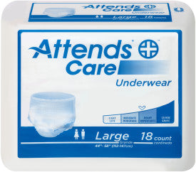 ATT APV30100 43544 - Attends Care Underwear, LARGE - Waist Size 44" - 58" - 4 bags of 25