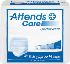 ATT APV40100 43545 - Attends Care Underwear, X-LARGE - Waist Size 58" - 68" - 4 bags of 25
