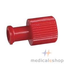 BB R2000B BX/100 LUER CAP, IV, DUAL FUNCTION, RED.